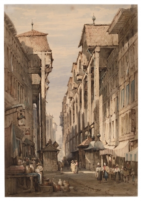 Samuel Prout, French Street with the Café du Mont Blanc