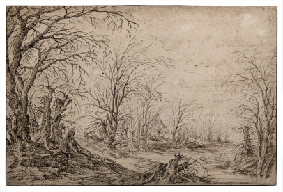 Flemish School, A Landscape with Wooden Houses