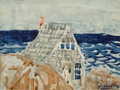 George Luks, House on the Edge of Sea